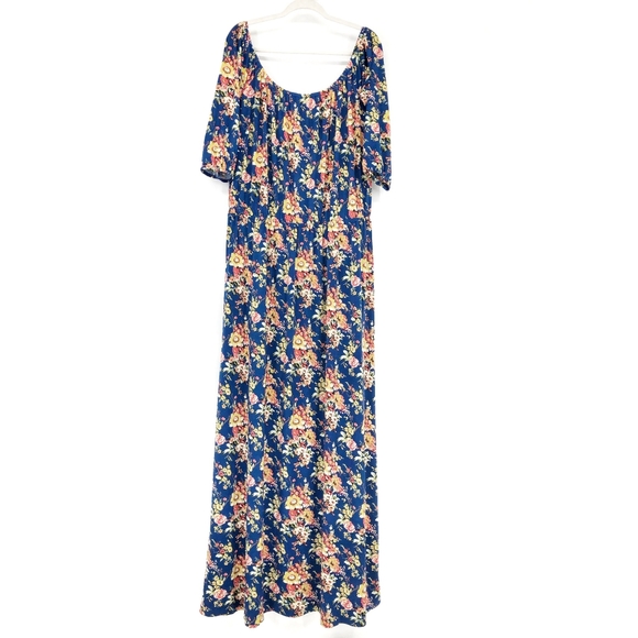 KOH KOH Floral Plus Off The Shoulder Maxi Dress - Picture 6 of 9